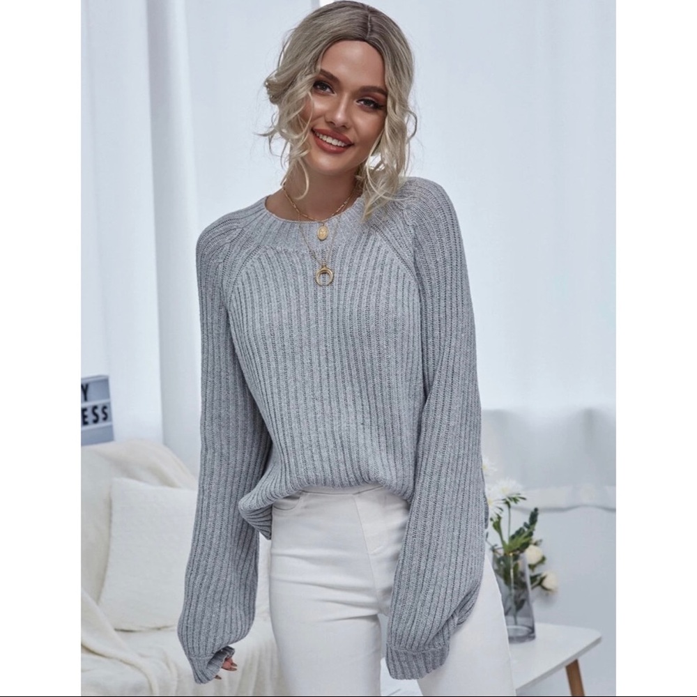 Gray Cozy Knit Sweater